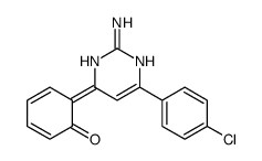 6-[2-amino-4-(4-chlorophenyl)-1H-pyrimidin-6-ylidene]cyclohexa-2,4-dien-1-one结构式