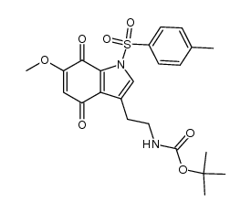 tert-butyl (2-(6-methoxy-4,7-dioxo-1-tosyl-4,7-dihydro-1H-indol-3-yl)ethyl)carbamate Structure