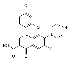 1-(2,4-dichlorophenyl)-6-fluoro-4-oxo-7-piperazin-1-ylquinoline-3-carboxylic acid Structure