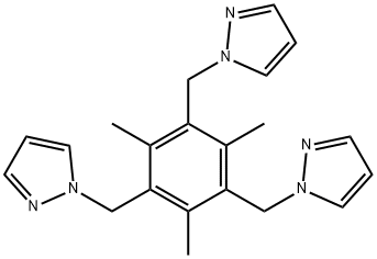 1, 1', 1''-((2, 4, 6-三甲基苯-1, 3, 5-三基)三(亚甲基))三(1H-吡唑)结构式