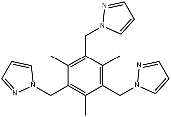 1, 1', 1''-((2, 4, 6-Trimethylbenzene-1, 3, 5-triyl)tris(methylene))tris(1H-pyrazole) structure