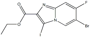 6-Bromo-7-fluoro-3-iodo-imidazo[1,2-a]pyridine-2-carboxylic acid ethyl ester Structure