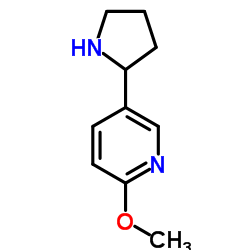 2-甲氧基-5-(吡咯烷-2-基)吡啶结构式