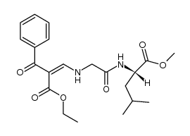 N-[N-(2-benzoyl-2-ethoxycarbonylvinyl-1)glycyl]-L-leucine methyl ester结构式