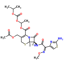 1-[(Isopropoxycarbonyl)oxy]ethyl (6R,7R)-3-(acetoxymethyl)-7-{[(2Z)-2-(2-amino-1,3-thiazol-4-yl)-2-(methoxyimino)acetyl]amino}-8-oxo-5-thia-1-azabicyclo[4.2.0]oct-2-ene-2-carboxylate picture