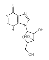 6H-Purine-6-thione,1,9-dihydro-9-b-D-xylofuranosyl- Structure