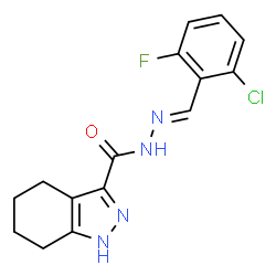 N'-[(E)-(2-chloro-6-fluorophenyl)methylidene]-4,5,6,7-tetrahydro-1H-indazole-3-carbohydrazide Structure