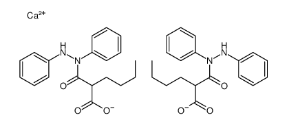 calcium bis[2-butyl-3-(1,2-diphenylhydrazino)-3-oxopropionate] structure