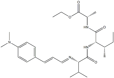 N-[3-[4-(Dimethylamino)phenyl]-2-propenylidene]-L-Val-L-Ile-L-Ala-OEt结构式