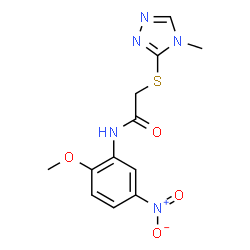 N-(2-Methoxy-5-nitrophenyl)-2-[(4-methyl-4H-1,2,4-triazol-3-yl)sulfanyl]acetamide结构式