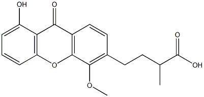 8-Hydroxy-4-methoxy-α-methyl-9-oxo-9H-xanthene-3-butanoic acid Structure