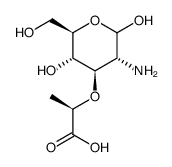 2-amino-3-O-[(R)-1-carboxyethyl]-2-deoxy-D-glucopyranose Structure