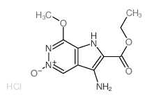 1H-Pyrrolo[2,3-d]pyridazine-2-carboxylicacid, 3-amino-7-methoxy-, ethyl ester, 5-oxide, hydrochloride (1:1)结构式