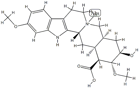 (3β,20α)-18β-Hydroxy-11,17α-dimethoxyyohimban-16β-carboxylic acid 4-oxide结构式