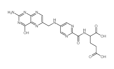 L-Glutamic acid, N-[[5-[[(2-amino-3, 4-dihydro-4-oxo-6-pteridinyl)methyl]amino]-2-pyrimidinyl]carbonyl]-, monohydrate结构式