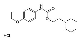 2-piperidin-1-ium-1-ylethyl N-(4-ethoxyphenyl)carbamate,chloride Structure