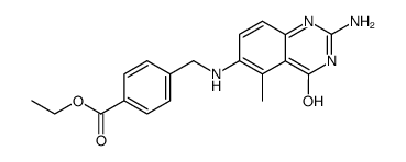 4-[(2-amino-5-methyl-4-oxo-3,4-dihydro-quinazolin-6-ylamino)-methyl]-benzoic acid ethyl ester结构式