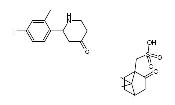 2-(4-fluoro-2-methylphenyl)-4-piperidinone camphor-10-sulfonate结构式