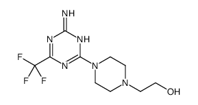 4-[4-Amino-6-(trifluoromethyl)-1,3,5-triazin-2-yl]-1-piperazineethanol结构式