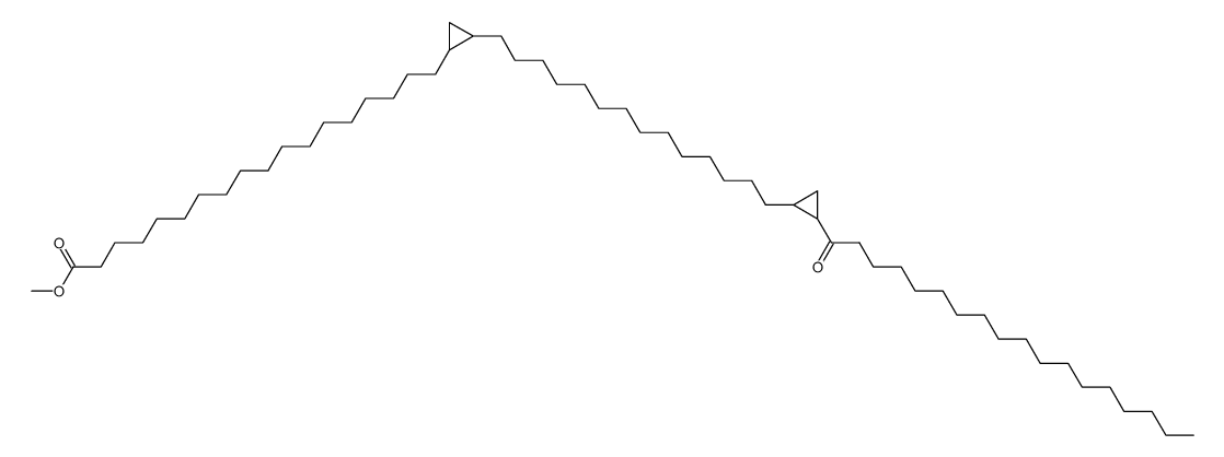 18-{2-[14-(2-Octadecanoyl-cyclopropyl)-tetradecyl]-cyclopropyl}-octadecanoic acid methyl ester结构式