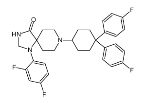 8-[4,4-bis-(4-fluoro-phenyl)-cyclohexyl]-1-(2,4-difluoro-phenyl)-1,3,8-triaza-spiro[4.5]decan-4-one Structure