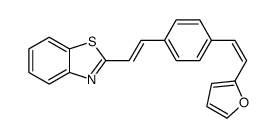 2-[2-[4-[2-(furan-2-yl)ethenyl]phenyl]ethenyl]-1,3-benzothiazole Structure