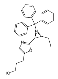 (2S,3R)-2-(hydroxypropyloxazol-2-yl)-3-iodomethyl-1-tritylaziridine结构式