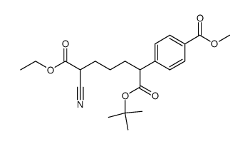 2-Cyano-6-(4-methoxycarbonyl-phenyl)-heptanedioic acid 7-tert-butyl ester 1-ethyl ester结构式
