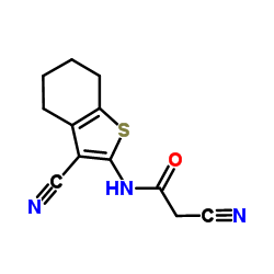 2-Cyano-N-(3-cyano-4,5,6,7-tetrahydro-1-benzothiophen-2-yl)acetamide Structure