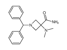 1-Benzhydryl-3-dimethylaminoazetidine-3-carboxylic Acid Amide结构式