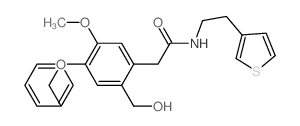 2-[2-(hydroxymethyl)-5-methoxy-4-phenylmethoxy-phenyl]-N-(2-thiophen-3-ylethyl)acetamide结构式