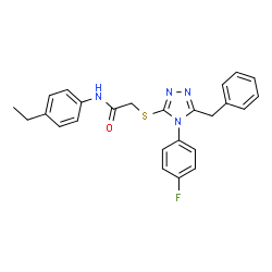 2-([5-BENZYL-4-(4-FLUOROPHENYL)-4H-1,2,4-TRIAZOL-3-YL]SULFANYL)-N-(4-ETHYLPHENYL)ACETAMIDE结构式