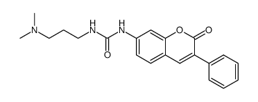 N-(.gamma.,.gamma.-Dimethylaminopropyl)-N'-(3-phenylcumarinyl-(7))-urea Structure