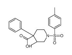 trans-(-)-3-methyl-4-phenyl-1-(p-tolylsulphonyl)piperidine-4-carboxylic acid structure