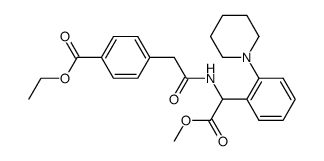4-[(α-methoxycarbonyl-2-piperidino-benzyl)-aminocarbonylmethyl]-benzoic acid ethyl ester Structure