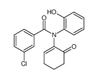 3-chloro-N-(2-hydroxyphenyl)-N-(6-oxocyclohex-1-en-1-yl)benzamide结构式