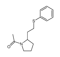 1-(2-(2-(phenylthio)ethyl)pyrrolidin-1-yl)ethan-1-one结构式