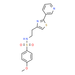 4-methoxy-N-(2-(2-(pyridin-3-yl)thiazol-4-yl)ethyl)benzenesulfonamide结构式