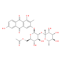 1,3,6-三羟基-2-甲基蒽醌-3-O-(6'-O-乙酰基)-新橙皮糖苷结构式