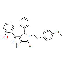 3-(2-hydroxyphenyl)-5-[2-(4-methoxyphenyl)ethyl]-4-phenyl-4,5-dihydropyrrolo[3,4-c]pyrazol-6(2H)-one structure