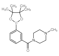 (4-METHYLPIPERAZIN-1-YL)(3-(4,4,5,5-TETRAMETHYL-1,3,2-DIOXABOROLAN-2-YL)PHENYL)METHANONE Structure