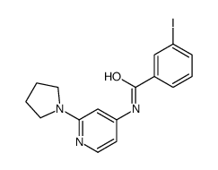 3-iodo-N-(2-pyrrolidin-1-ylpyridin-4-yl)benzamide结构式