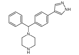 1-[phenyl-[4-(1H-pyrazol-4-yl)phenyl]methyl]piperazine结构式