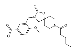 [123] 3-(2-methoxy-5-nitrobenzyl)-8-pentanoyl-1-oxa-3,8-diazaspiro[4.5]decan-2-one结构式