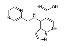 4-(pyrazin-2-ylmethylamino)-1H-pyrrolo[2,3-b]pyridine-5-carboxamide Structure