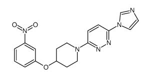 3-imidazol-1-yl-6-[4-(3-nitrophenoxy)piperidin-1-yl]pyridazine结构式