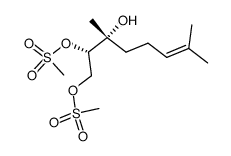(2S,3R)-3-hydroxy-3,7-dimethyloct-6-ene-1,2-diyl dimethanesulfonate结构式