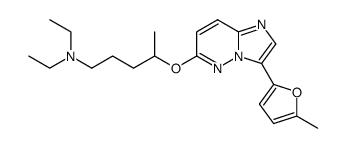 diethyl-{4-[3-(5-methyl-furan-2-yl)-imidazo[1,2-b]pyridazin-6-yloxy]-pentyl}-amine Structure