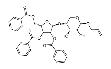 allyl 2,3,5-tri-O-benzoyl-α-L-arabinofuranosyl-(1->4)-β-D-xylopyranoside Structure