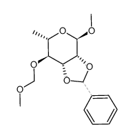 methyl 2,3-O-benzylidene-6-deoxy-4-O-(methoxymethyl)-α-L-mannopyranoside结构式